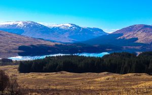 Preview wallpaper valley, lake, trees, mountains, landscape