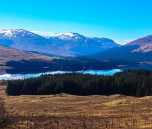 Preview wallpaper valley, lake, trees, mountains, landscape