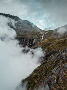 Preview wallpaper valley, mountains, clouds, nature