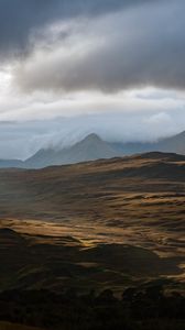 Preview wallpaper valley, mountains, clouds, relief