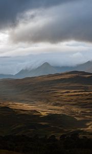 Preview wallpaper valley, mountains, clouds, relief