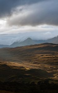 Preview wallpaper valley, mountains, clouds, relief