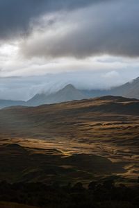 Preview wallpaper valley, mountains, clouds, relief