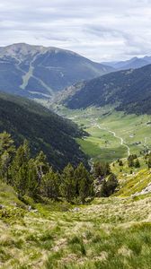 Preview wallpaper valley, mountains, hills, landscape, nature