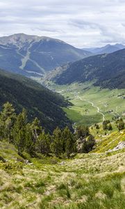 Preview wallpaper valley, mountains, hills, landscape, nature