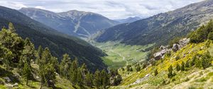 Preview wallpaper valley, mountains, hills, landscape, nature