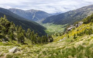 Preview wallpaper valley, mountains, hills, landscape, nature