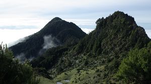 Preview wallpaper valley, mountains, ponds, trees