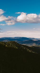 Preview wallpaper valley, mountains, shadows, clouds