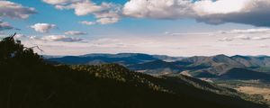 Preview wallpaper valley, mountains, shadows, clouds