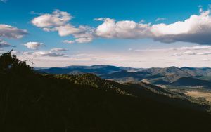 Preview wallpaper valley, mountains, shadows, clouds