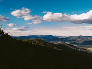 Preview wallpaper valley, mountains, shadows, clouds