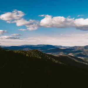 Preview wallpaper valley, mountains, shadows, clouds