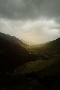 Preview wallpaper valley, river, fog, slope