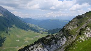 Preview wallpaper valley, slope, mountains, landscape