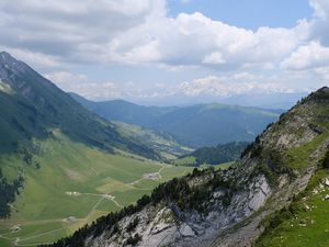 Preview wallpaper valley, slope, mountains, landscape