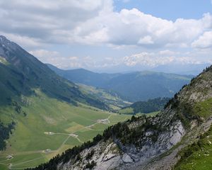 Preview wallpaper valley, slope, mountains, landscape