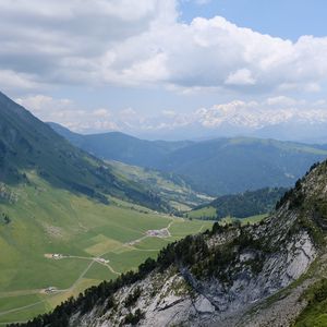 Preview wallpaper valley, slope, mountains, landscape