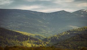 Preview wallpaper valley, slope, trees, mountains