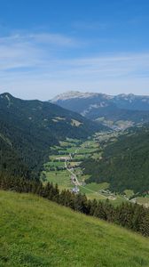 Preview wallpaper valley, trail, hills, trees, landscape