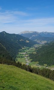 Preview wallpaper valley, trail, hills, trees, landscape