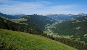 Preview wallpaper valley, trail, hills, trees, landscape