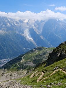 Preview wallpaper valley, trail, mountains, landscape