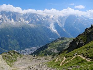 Preview wallpaper valley, trail, mountains, landscape