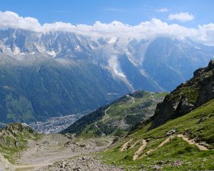 Preview wallpaper valley, trail, mountains, landscape