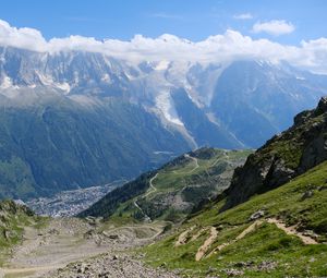 Preview wallpaper valley, trail, mountains, landscape