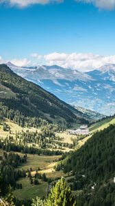 Preview wallpaper valley, trees, mountains, landscape