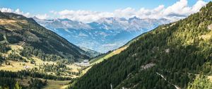 Preview wallpaper valley, trees, mountains, landscape