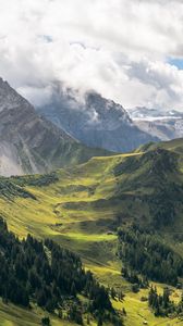 Preview wallpaper valley, trees, mountains, nature