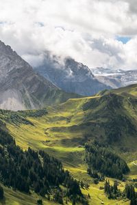 Preview wallpaper valley, trees, mountains, nature