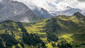 Preview wallpaper valley, trees, mountains, nature