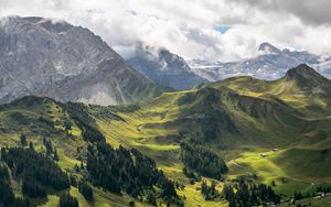 Preview wallpaper valley, trees, mountains, nature