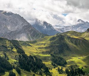 Preview wallpaper valley, trees, mountains, nature