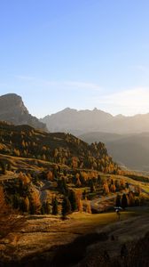 Preview wallpaper valley, trees, mountains, landscape, nature