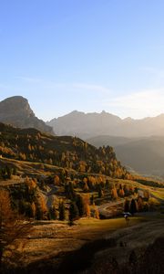 Preview wallpaper valley, trees, mountains, landscape, nature