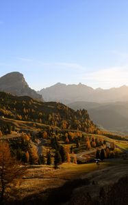 Preview wallpaper valley, trees, mountains, landscape, nature