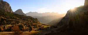 Preview wallpaper valley, trees, mountains, landscape, nature