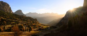 Preview wallpaper valley, trees, mountains, landscape, nature