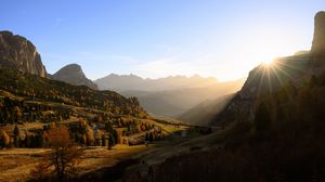 Preview wallpaper valley, trees, mountains, landscape, nature