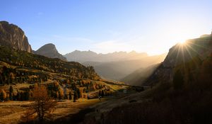 Preview wallpaper valley, trees, mountains, landscape, nature