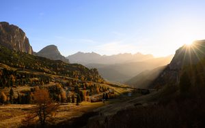 Preview wallpaper valley, trees, mountains, landscape, nature