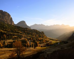 Preview wallpaper valley, trees, mountains, landscape, nature