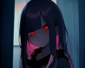 Preview wallpaper vampire, girl, eyes, anime, art, dark