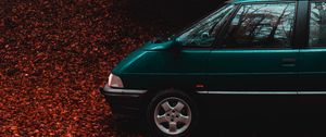 Preview wallpaper van, car, forest, autumn