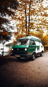 Preview wallpaper van, car, green, nature