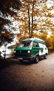 Preview wallpaper van, car, green, nature